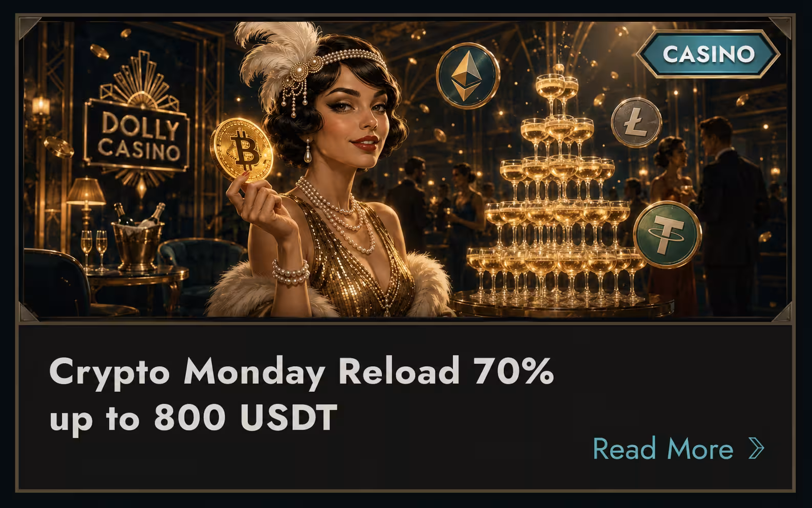 Dolly Casino Crypto Monday Reload 70 percent card