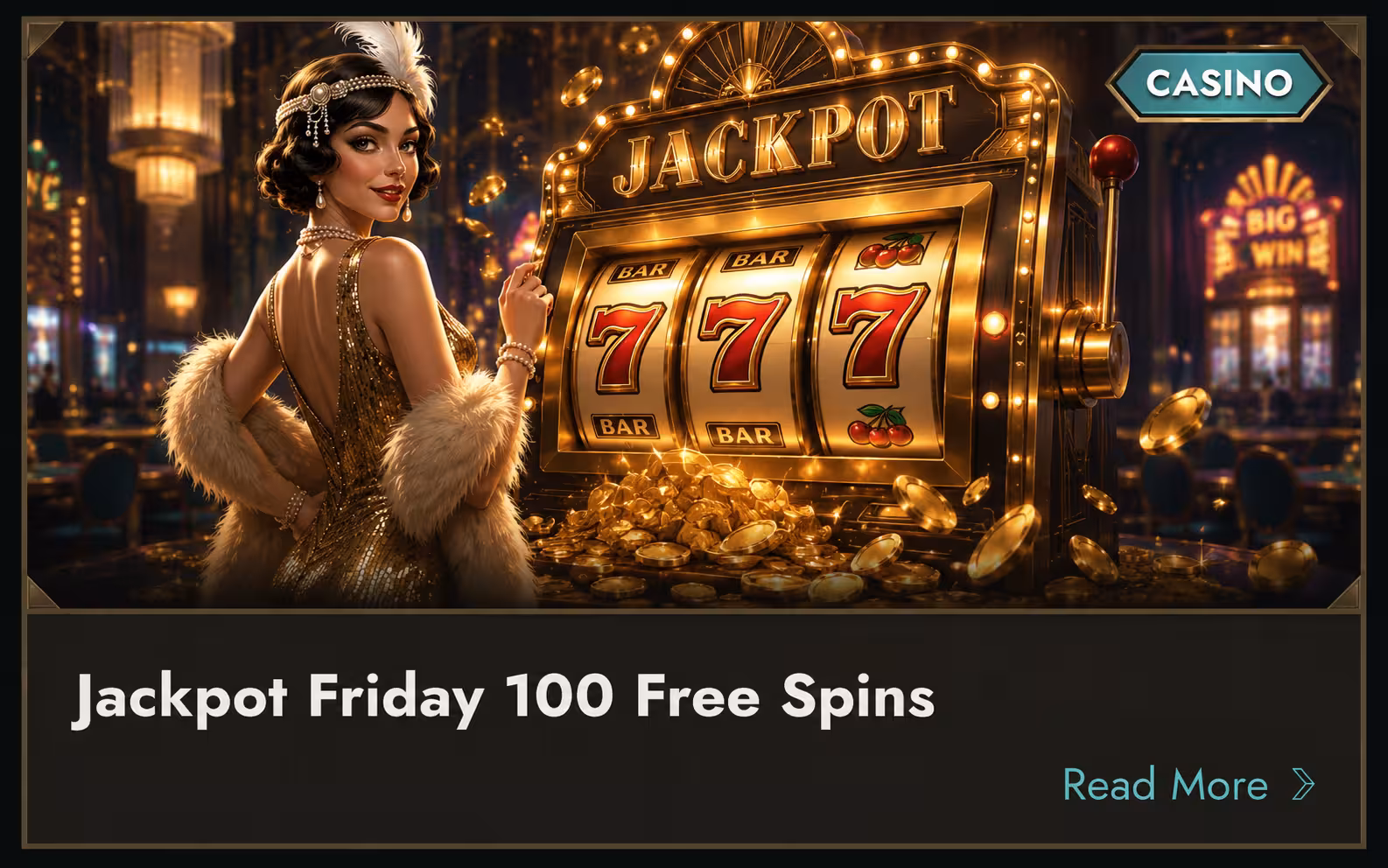 Dolly Casino Jackpot Friday 100 free spins card
