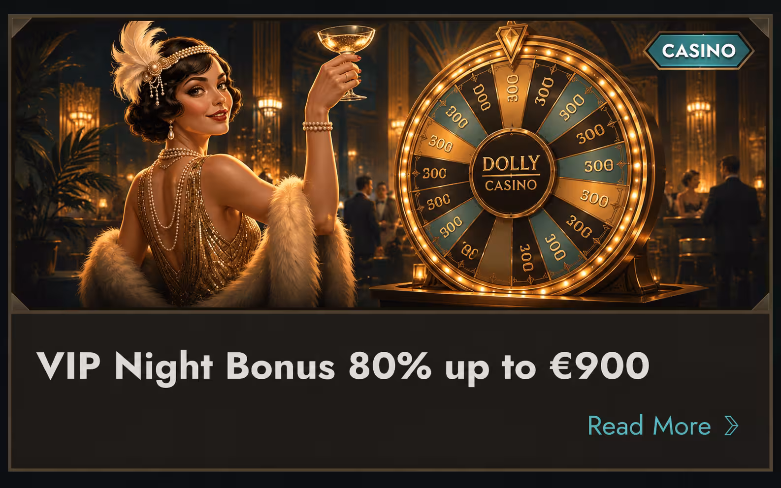 Dolly Casino VIP Night Bonus wheel card