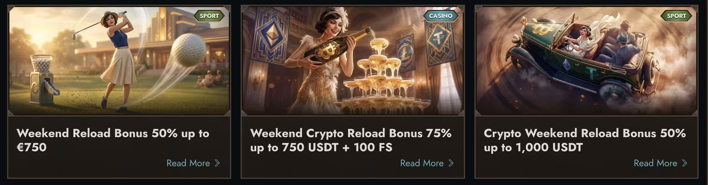 Dolly Casino crypto blimp hero banner